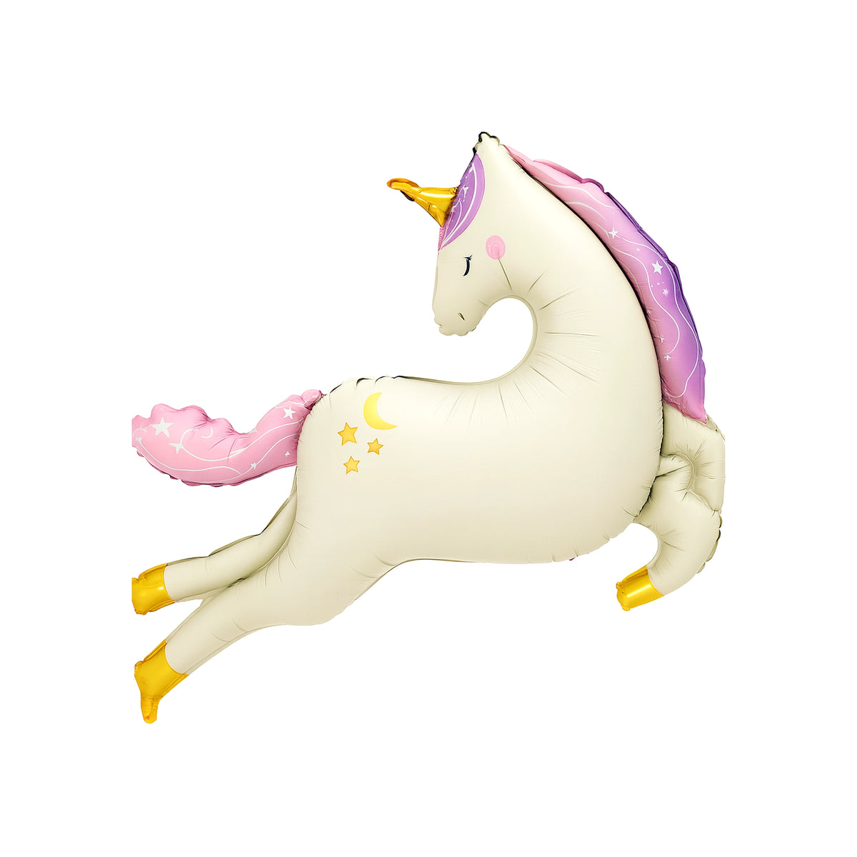 Elegant Unicorn Foil Balloon with pastel mane, 45-inch