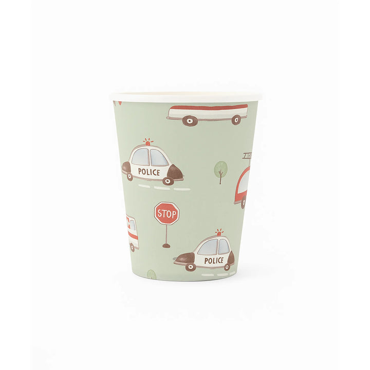 Emergency Vehicles Paper Cup, 9oz – Police & Ambulance Design