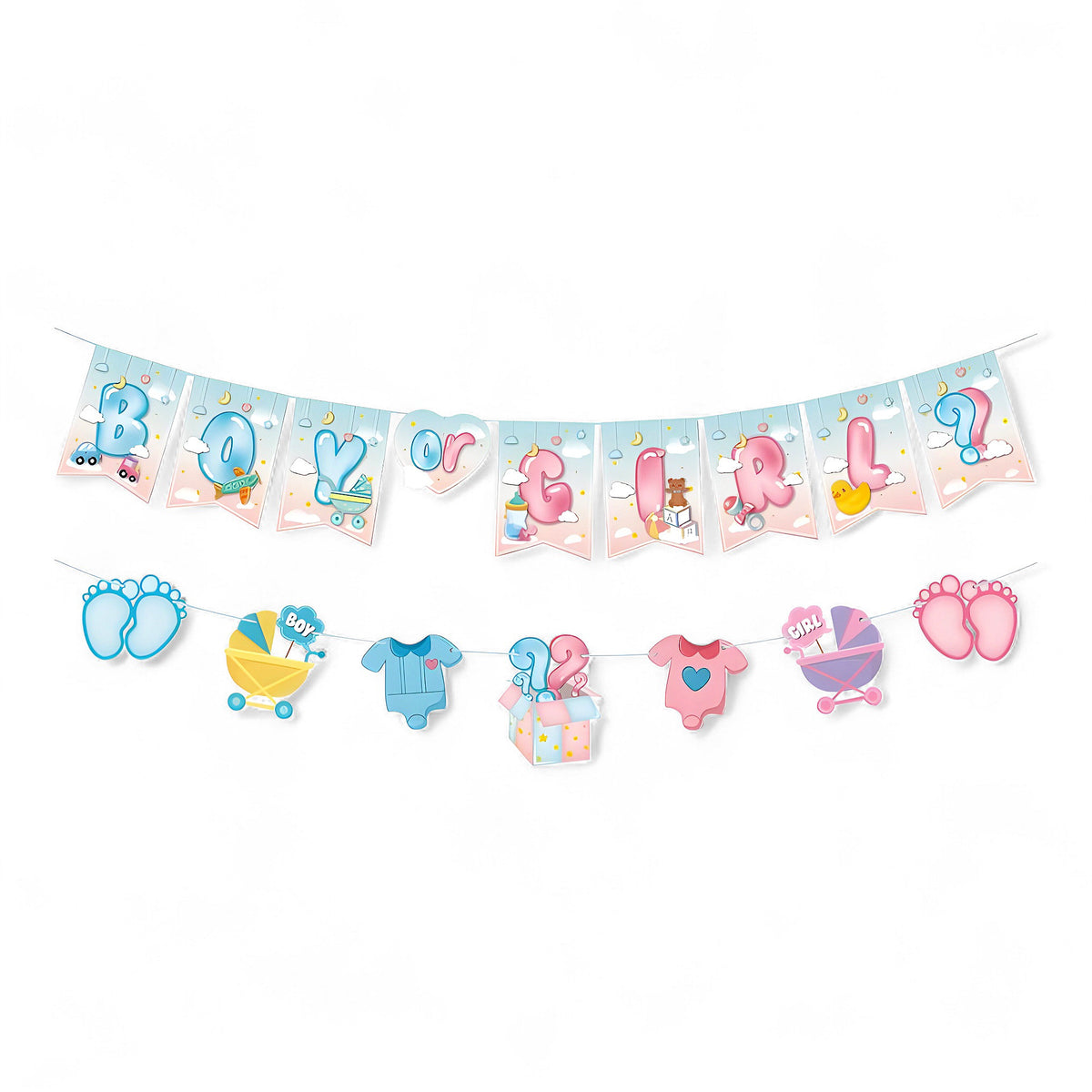 Gender Reveal Paper Banner - Boy or Girl Garland