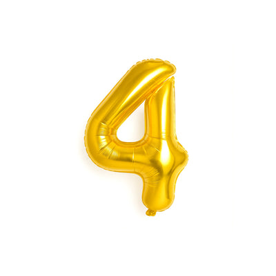 Giant 40-Inch Number 4 Balloon in Gold