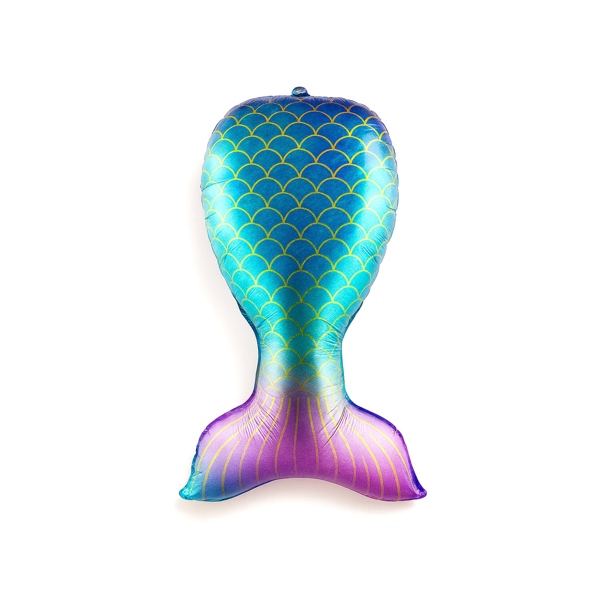 Giant Mermaid Tail Foil Balloon in teal, purple, and gold, 34-inch