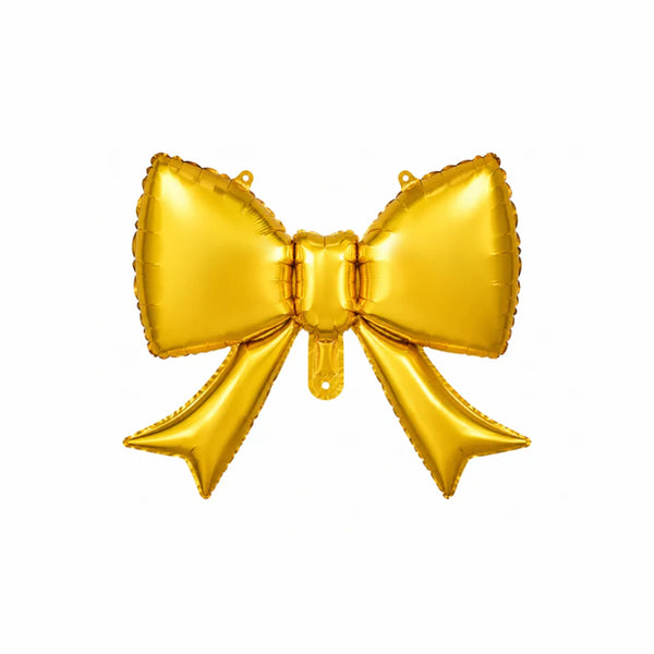 Gold Bow Foil Balloon, 21.7 x 16.9-inch – Decorative Party Balloon