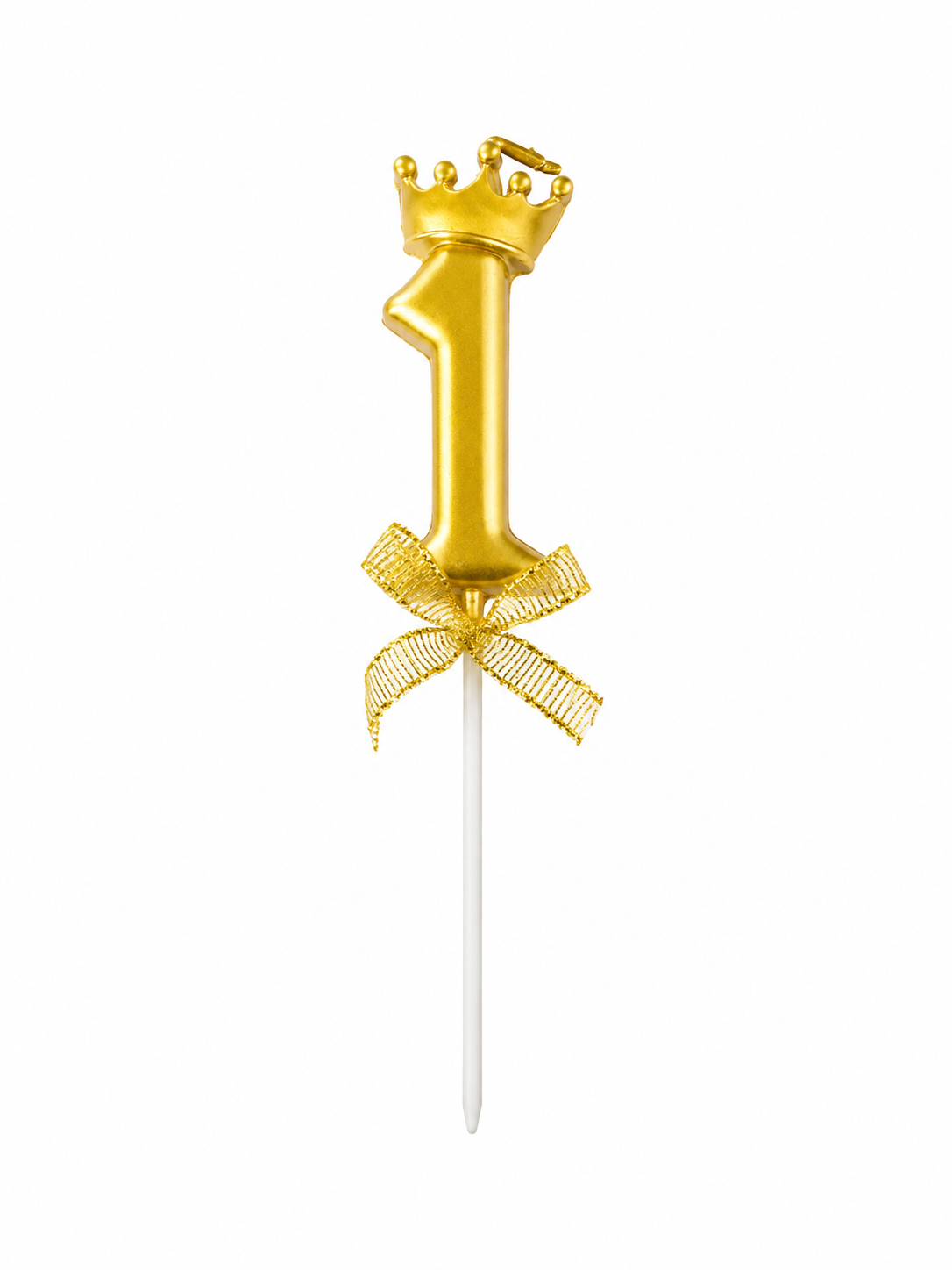 Gold Crown Number Birthday Candle 1 – Royal Birthday Cake Candle