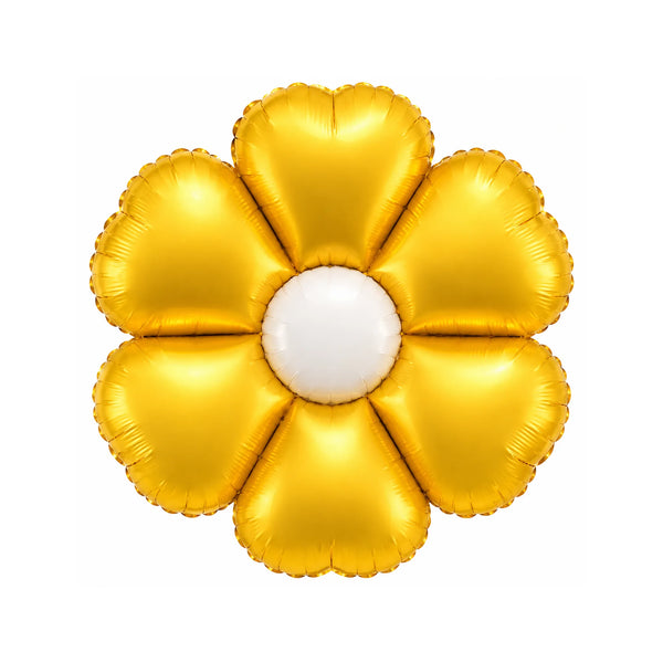 Gold Flower Foil Balloon, 23.6 x 18.9-inch – Birthday and Garden Party Balloon