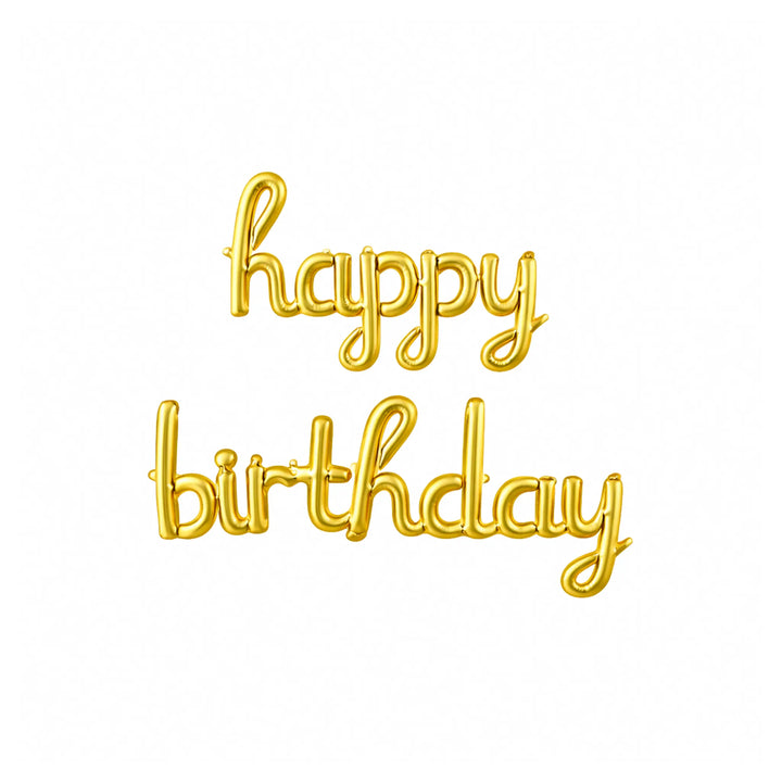 Happy Birthday Script Foil Balloon Banner for Birthday Party Decorations