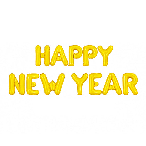 Happy New Year Letter Foil Balloon Banner for New Year Party Decorations