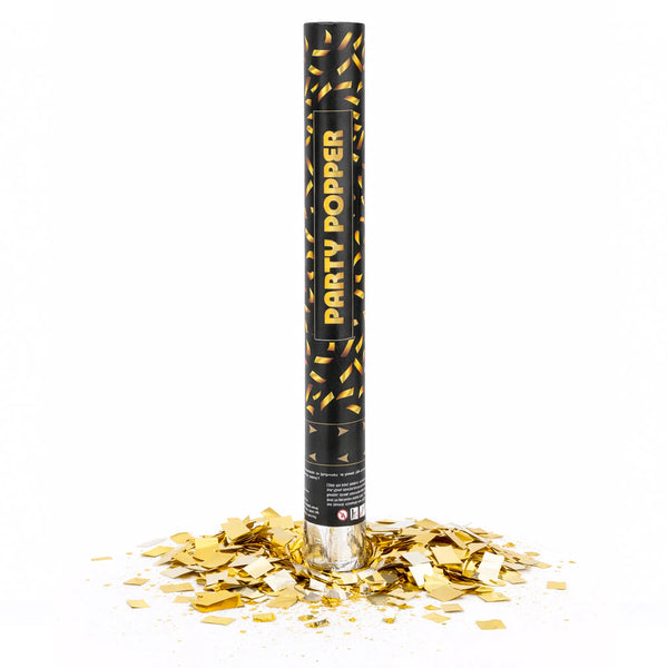 Gold Metallic Party Popper Confetti Cannon with Gold Foil Confetti