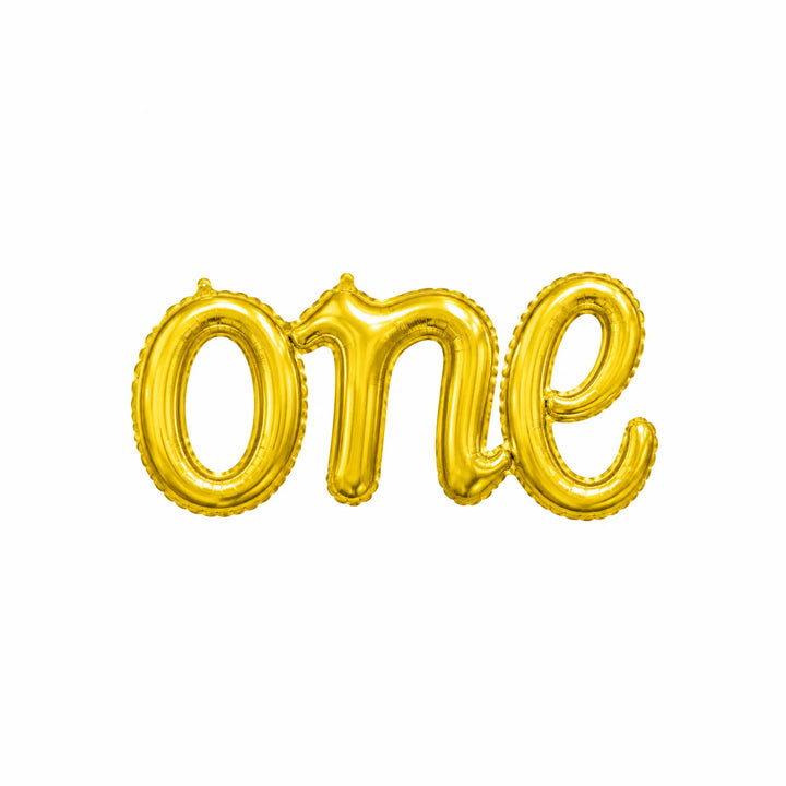 Gold One Foil Balloon Banner, 41.7-inch – First Birthday Balloon Decoration