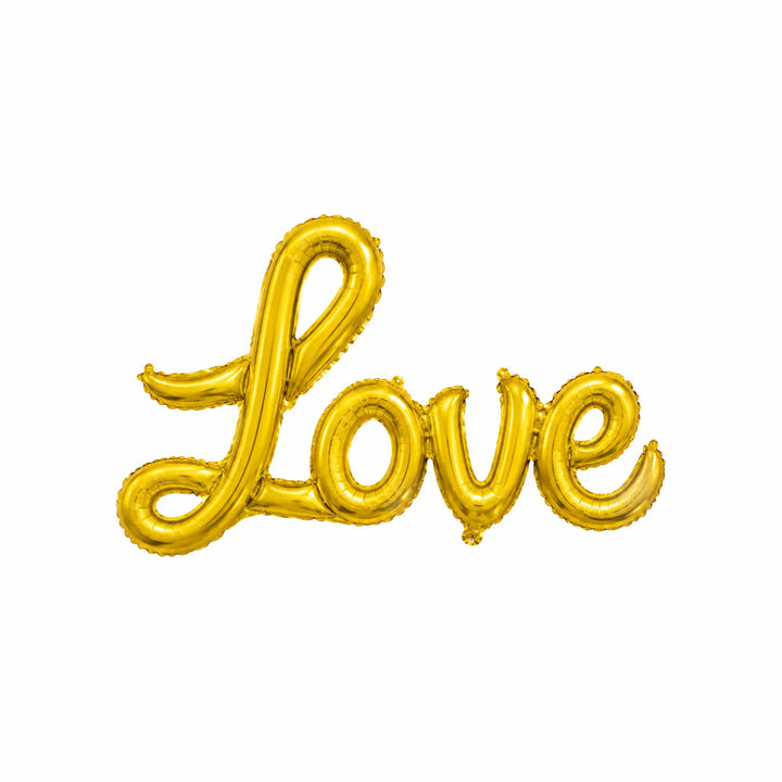 Gold Script Love Foil Balloon Banner, 39.4-inch – Wedding and Valentine’s Day Decoration