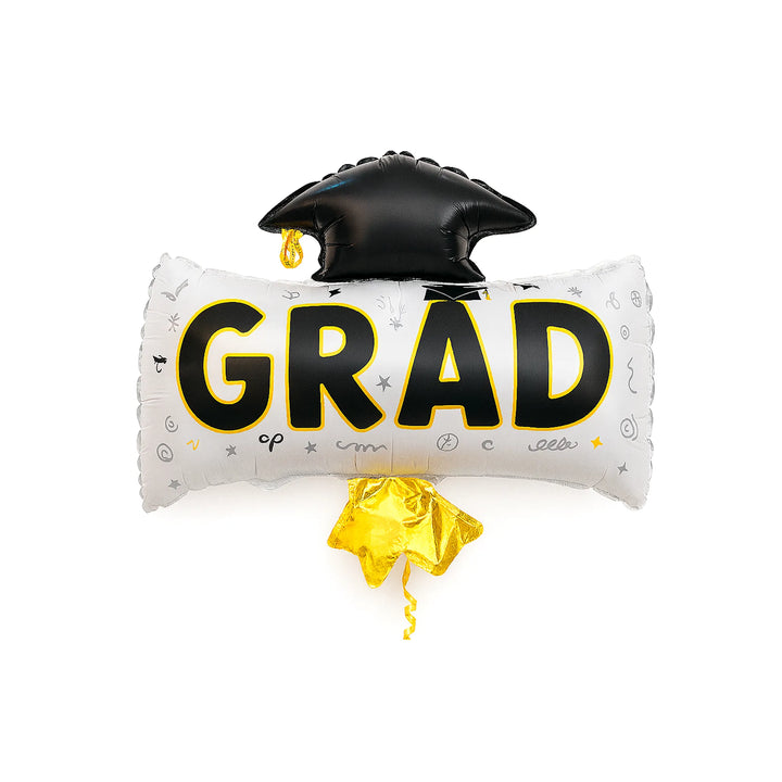 Graduation Message Foil Balloon - GRAD, 25-inch