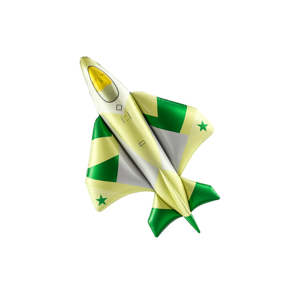 Green and Yellow Toy Plane Foil Balloon, 31-inch