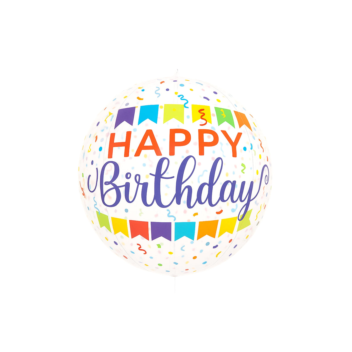 Happy Birthday Banner & Confetti Bubble Balloon, 22-inch
