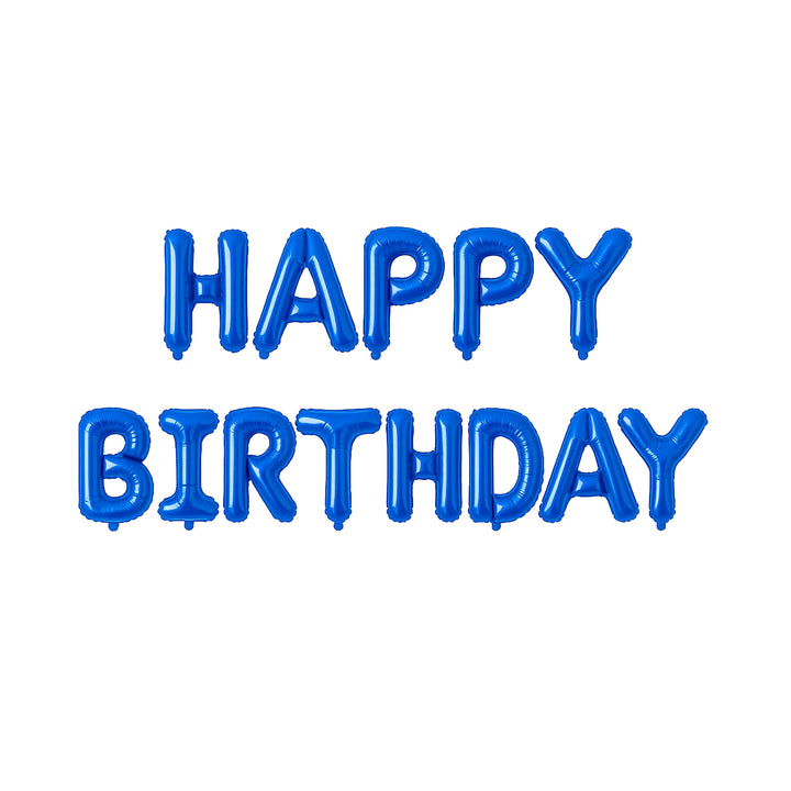 Happy Birthday Letter Balloon Banner in Blue, 16-inch