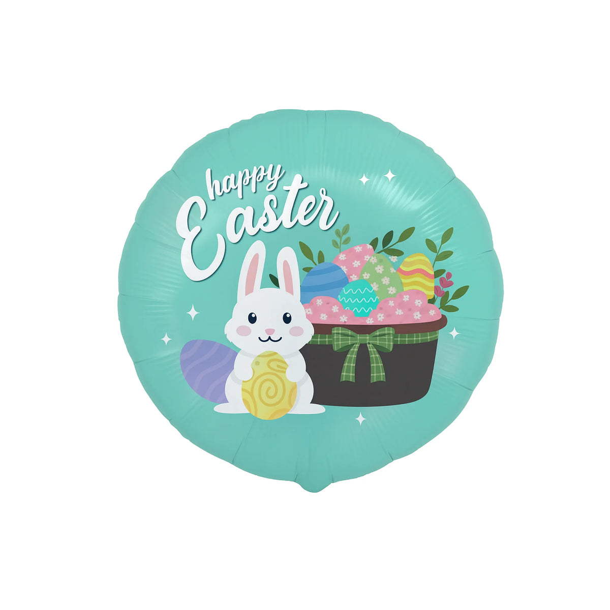 Happy Easter Bunny Basket Round Foil Balloon, 18-inch