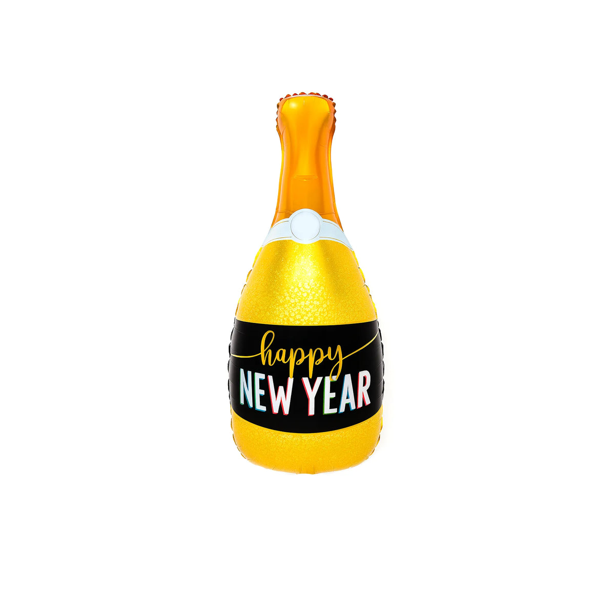 Happy New Year Champagne Bottle Foil Balloon Gold, 41-inch