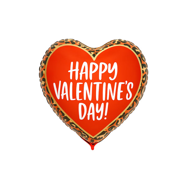 Happy Valentine's Day Leopard Print Foil Balloon, 18-inch