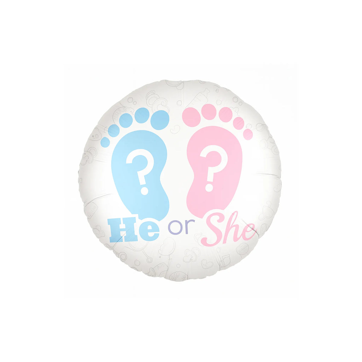 He or She Gender Reveal Footprint Foil Balloon, 18-inch