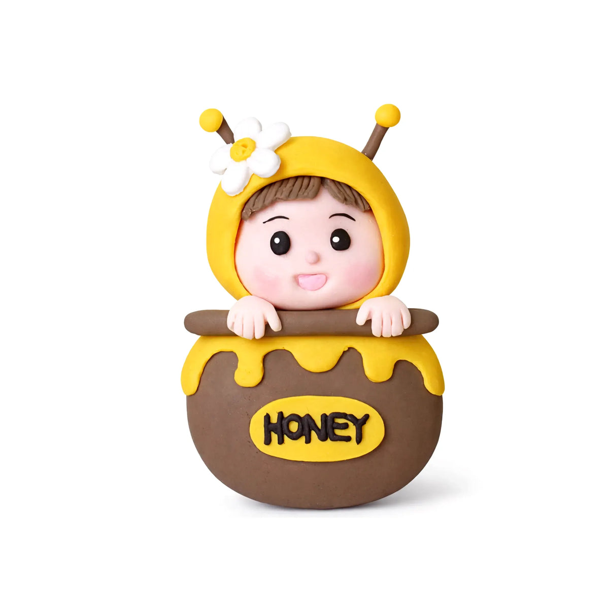 Honey Bee Kid Cake Topper in Honey Bucket Costume