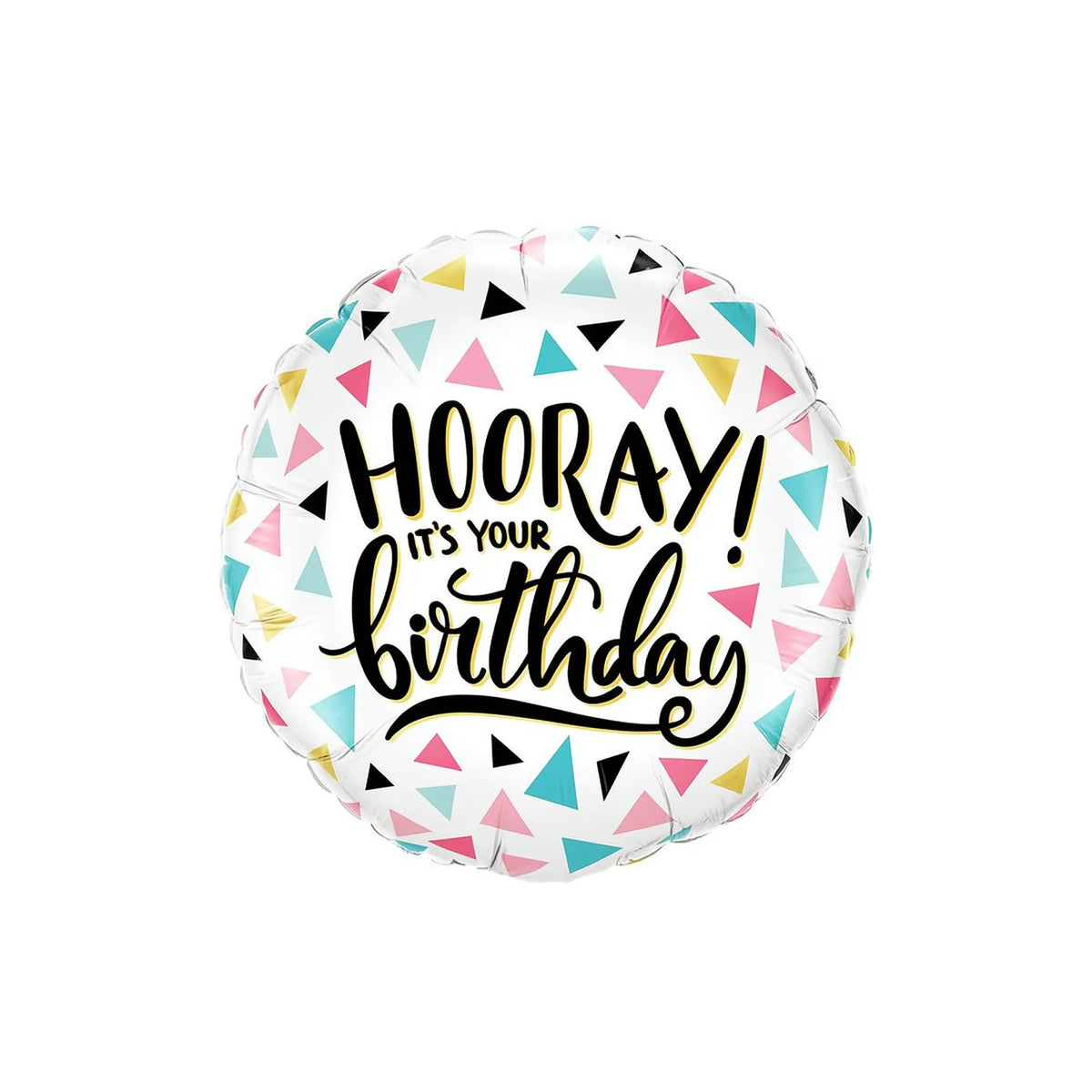 Hooray Its Your Birthday Triangle Foil Balloon, 18-inch