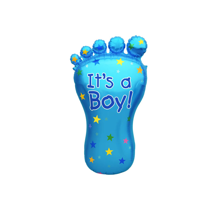 It's a Boy Baby Footprint Foil Balloon in Blue, 29-inch