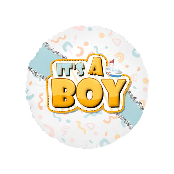 It’s A Boy 18 Inch Round Foil Balloon for Baby Shower Decorations