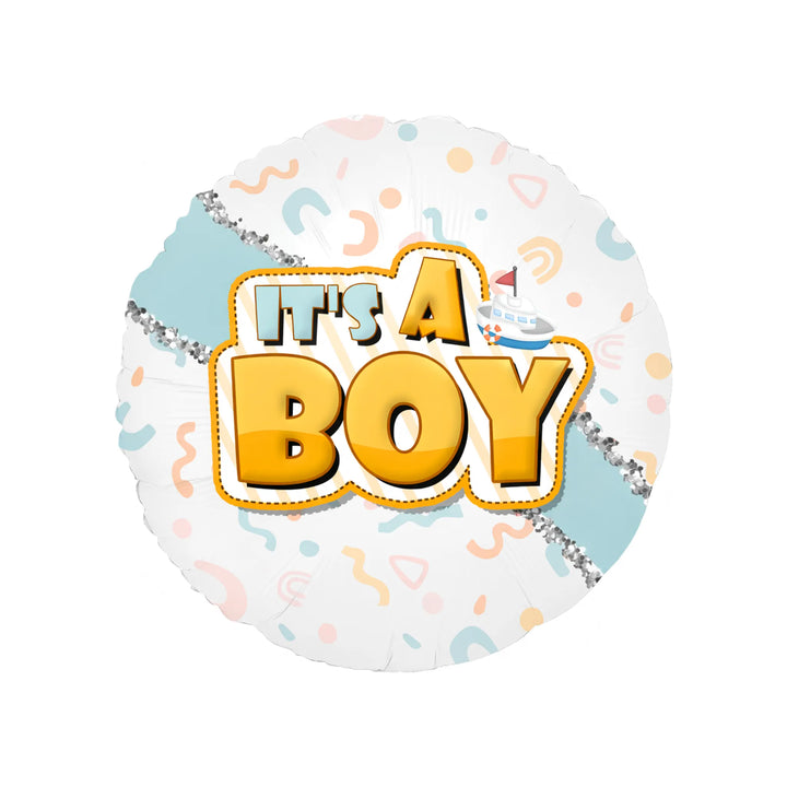 It’s A Boy 18 Inch Round Foil Balloon for Baby Shower Decorations