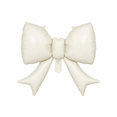 Ivory Large Bow Foil Balloon, 38.6 x 29.5-inch – Bridal Shower and Wedding Balloon