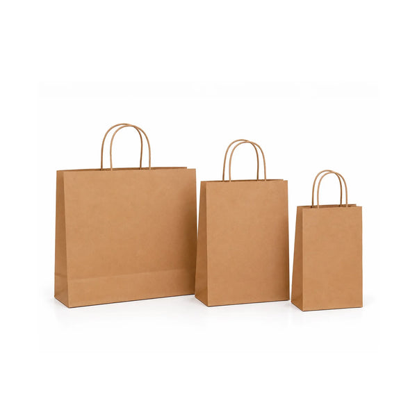 Kraft Paper Gift Bags with Handles, 15 Pack – Small Medium Large Sizes