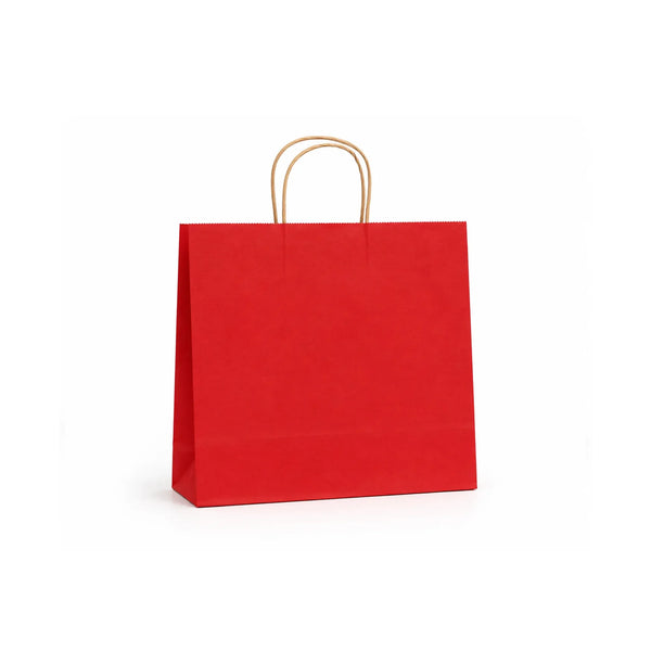 Large Red Paper Gift Bags with Kraft Handles, 15 Pack – 12.6 x 10.6 in