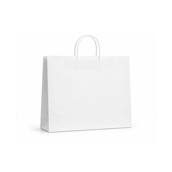 Large White Paper Gift Bags with Handles, 15 Pack – 12.6 x 10.6 in