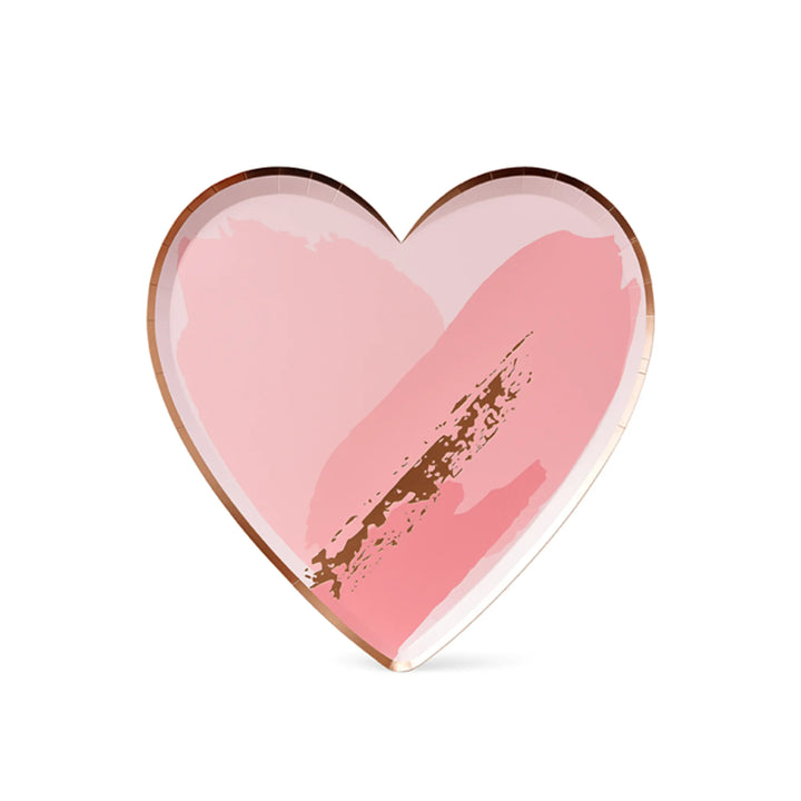 Blush Pink Heart Plate, 9-inch – Rose Gold Foil Edge