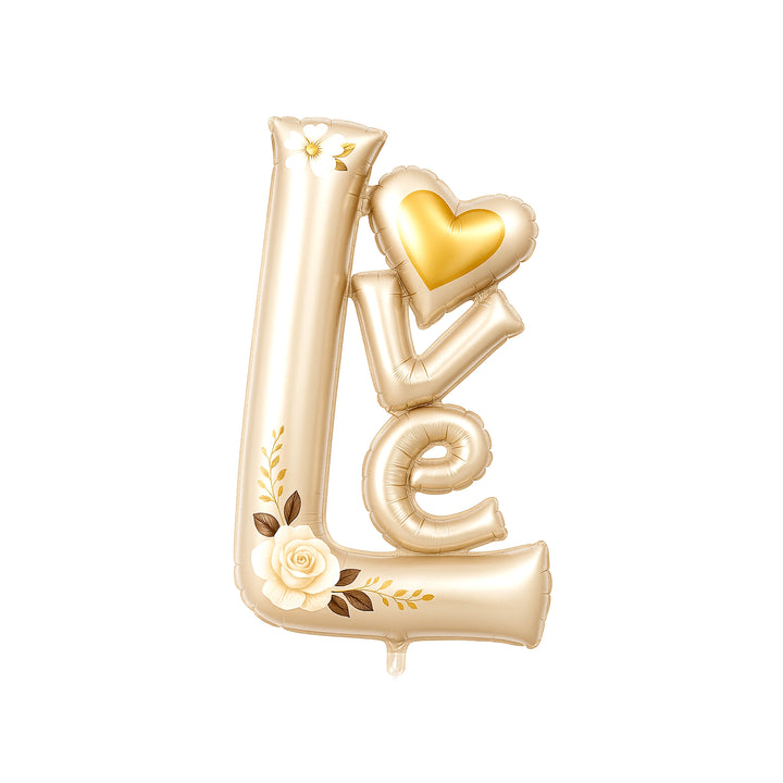 Giant Love Script Foil Balloon in Champagne, 43-inch