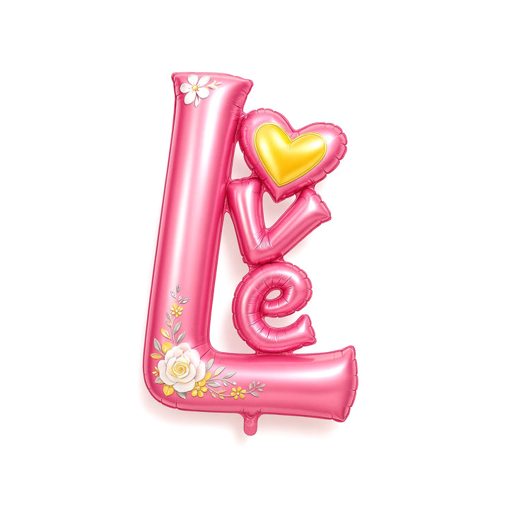 Giant Love Script Foil Balloon in Pink, 43-inch