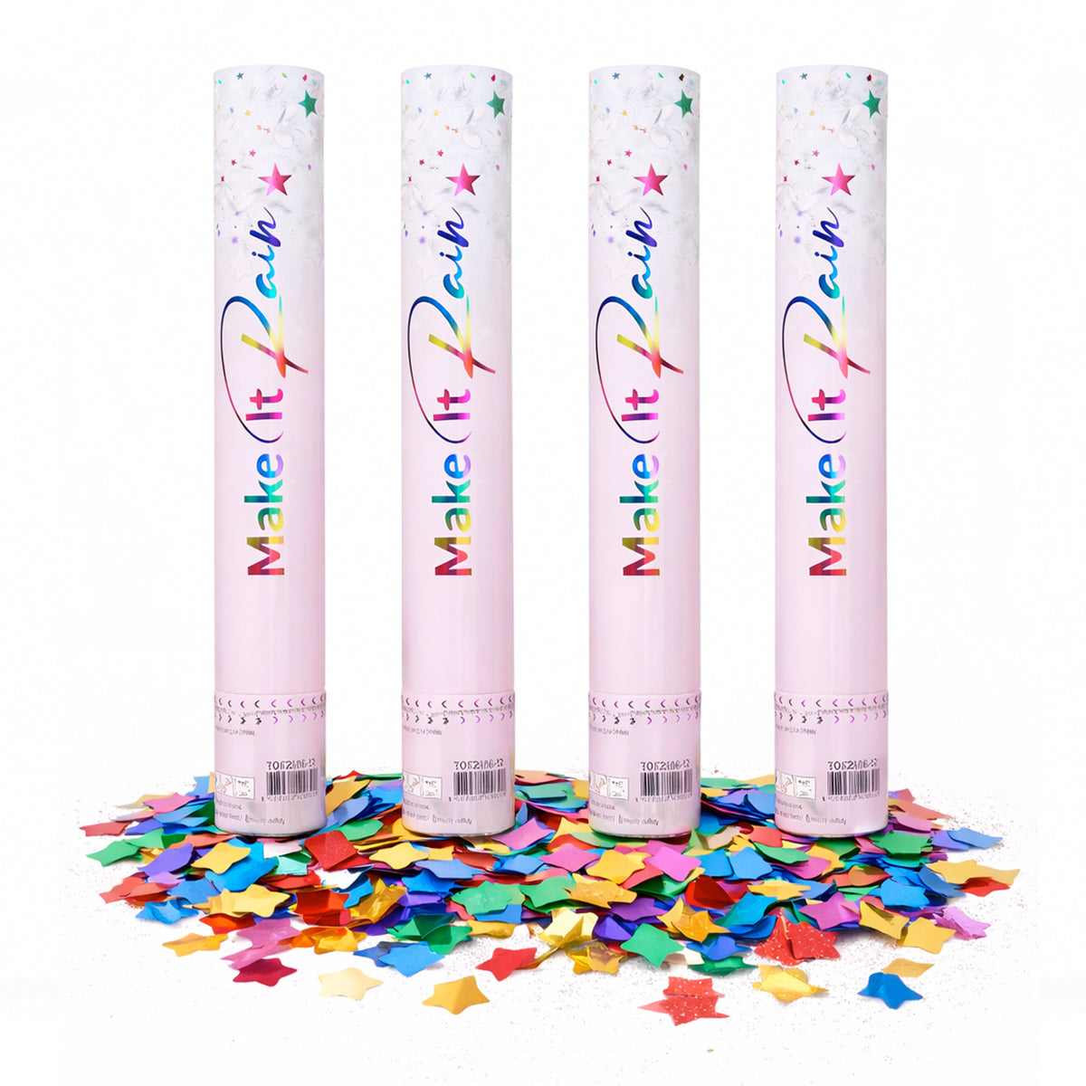 Make It Rain Star Confetti Cannon with Colorful Metallic Star Confetti