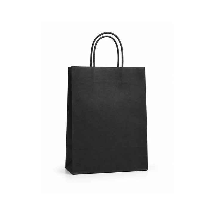 Medium Black Paper Gift Bag with Handles, 15 Pack – 21 x 27 cm