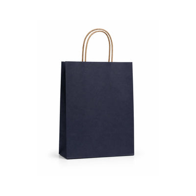 Medium Dark Navy Paper Gift Bag with Handles, 15 Pack – 21 x 27 cm