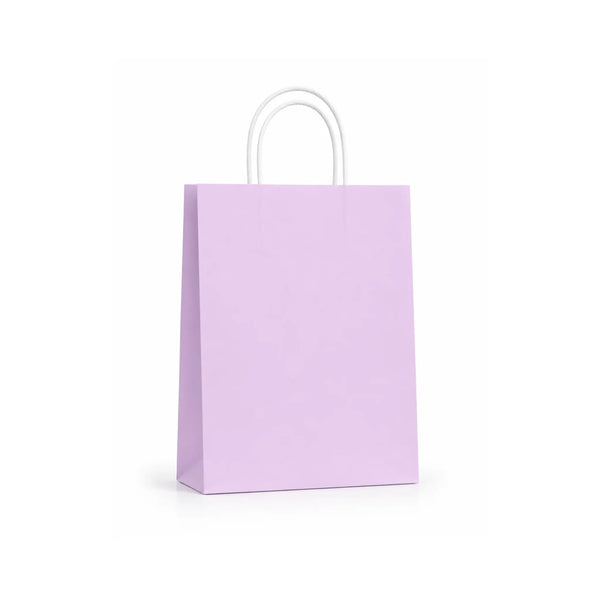 Medium Lavender Paper Gift Bag with Handles, 15 Pack – 21 x 27 cm
