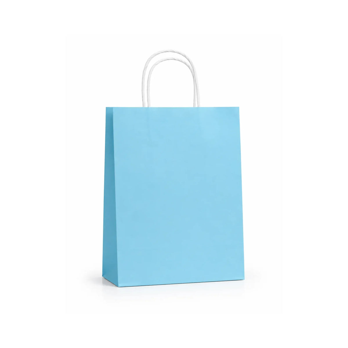 Medium Light Blue Paper Gift Bag with Handles, 15 Pack – 21 x 27 cm