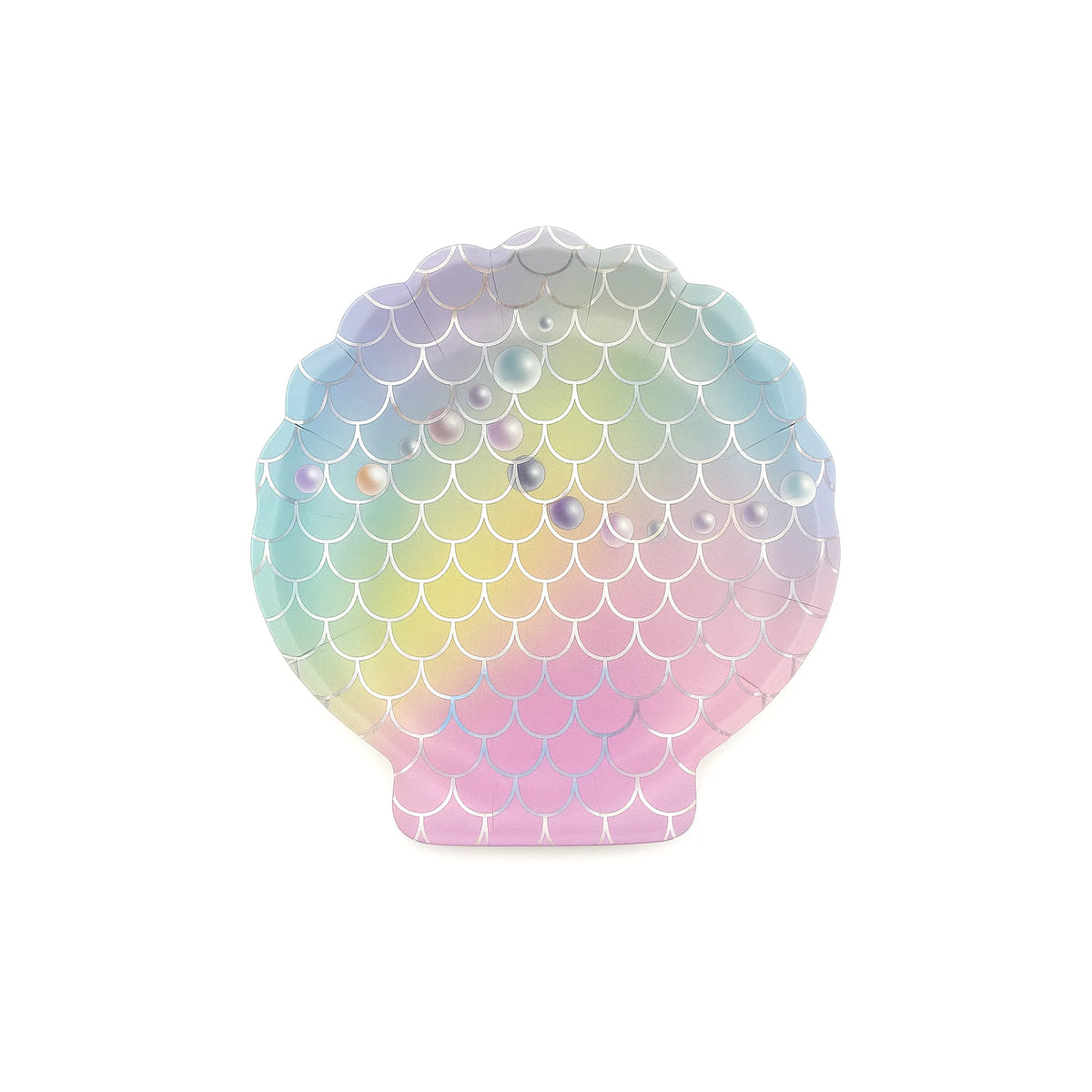 Mermaid Seashell Paper Plate, 7-inch – Pastel Under-the-Sea Plate