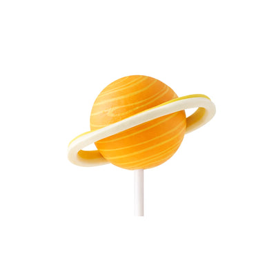 Orange Ring Planet Cake Topper, 1.89-inch – Space Birthday Cake Decor