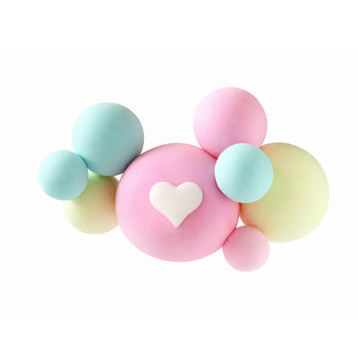 Pastel Ball Cluster Cake Topper – Pink Blue and Yellow Decorative Cake Accent