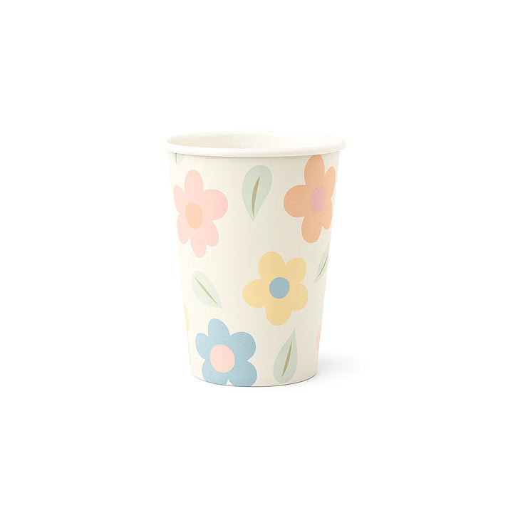 Pastel Daisy Floral Paper Cup, 9oz – Spring Party Cup