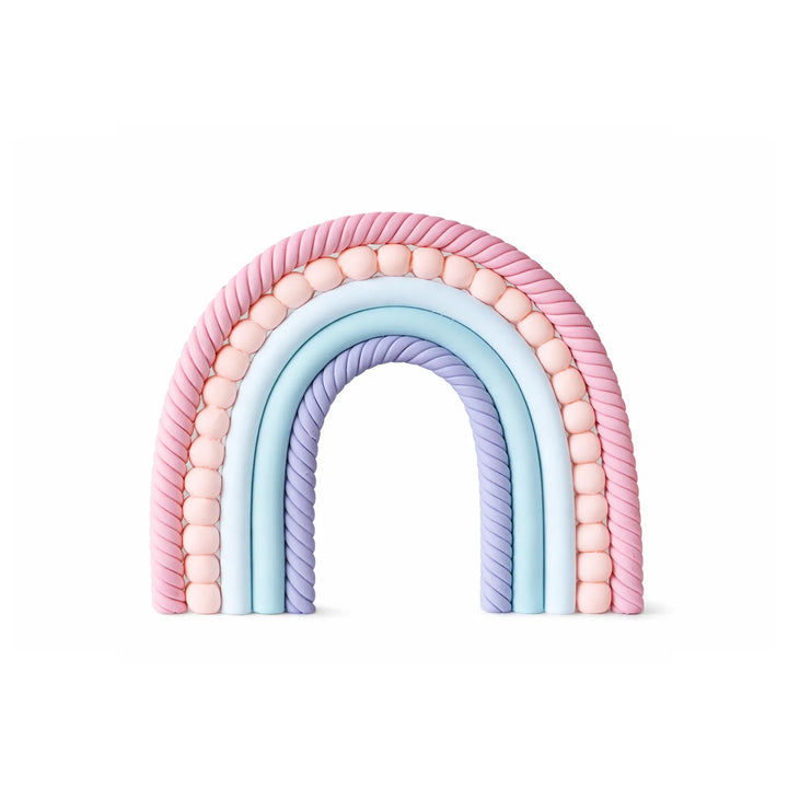 Pastel Rainbow Cake Topper with Ball Details, 3.35-inch Width