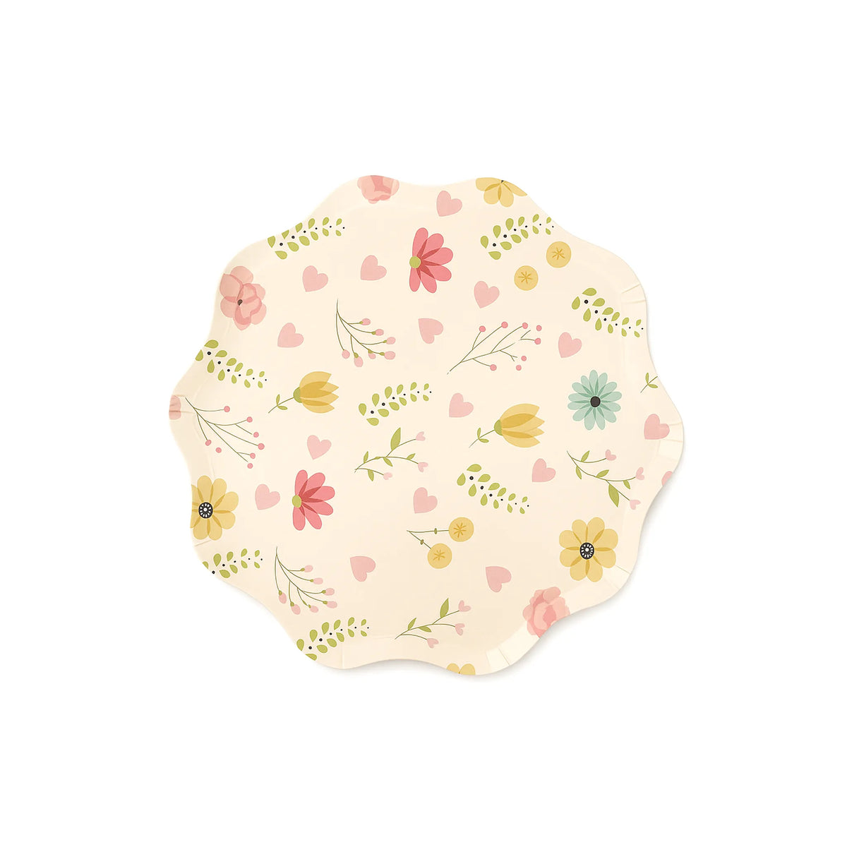 Pastel Spring Floral Paper Plate, 10.5-inch – Soft Flower Design
