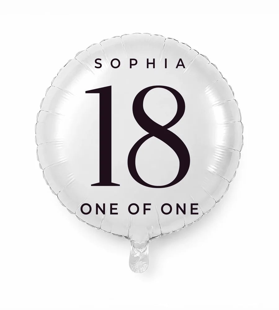 Personalized 18 birthday balloon — One Of One · Style 01