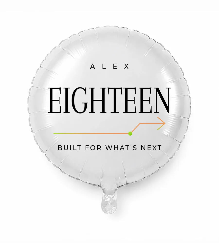 Personalized 18 birthday balloon — Built For What's Next · Style 02