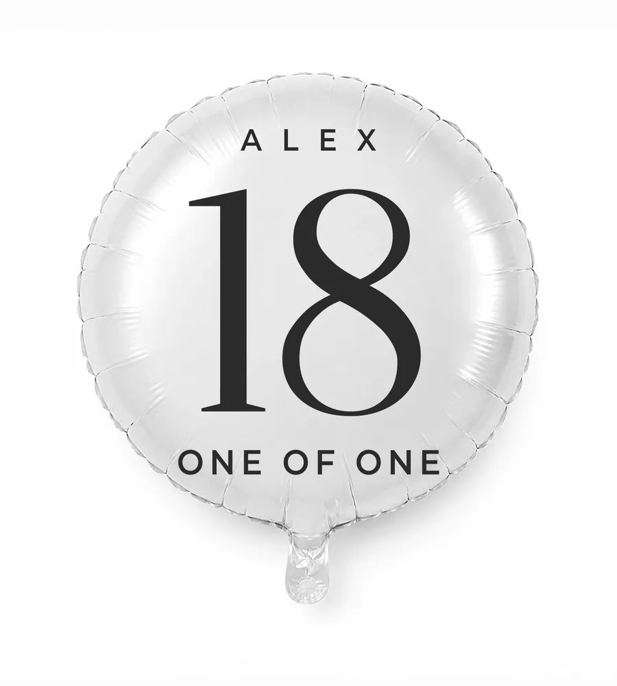 Personalized 18 birthday balloon — One Of One · Style 02