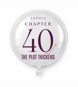 Personalized 40 birthday balloon — The Plot Thickens · Style 01