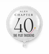 Personalized 40 birthday balloon — The Plot Thickens · Style 02