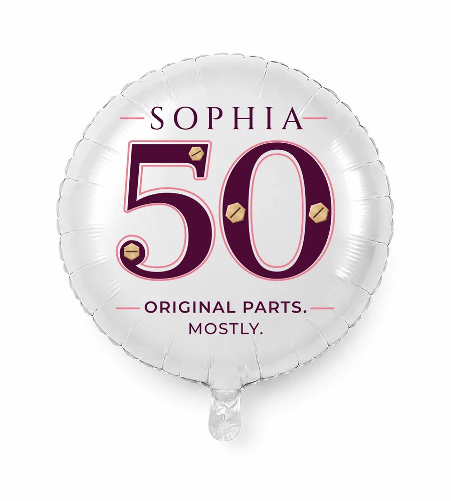 Personalized 50 birthday balloon — Original Parts. Mostly · Style 01